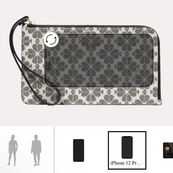 NWT Kate Spade Lucy Spade Flower Medium L-Zip Wristlet - Picture 6 of 8